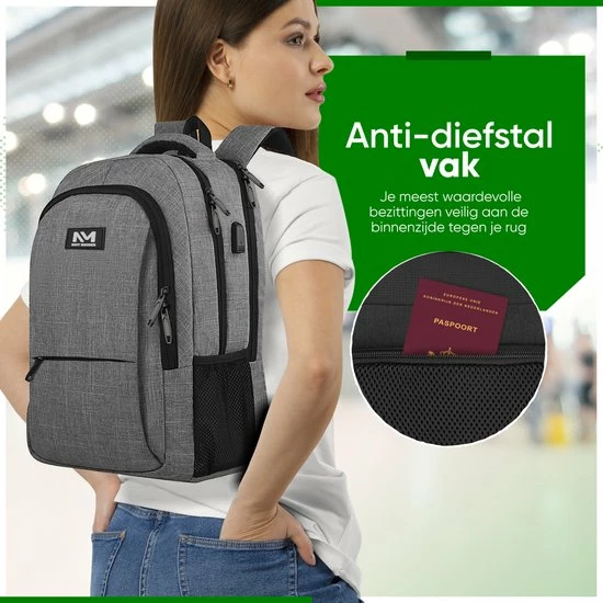 Nieuw โ Navy Madden Rugzak Met USB Poort 28L - Grijs - Luxe Laptop Rugtas 15.6 Inch Met Laptopvak - Heren - Dames - Jongens - Meisje - Waterafstotend - Rugzakken ๐ 9 Nieuw โ Navy Madden Rugzak Met USB Poort 28L - Grijs - Luxe Laptop Rugtas 15.6 Inch Met Laptopvak - Heren - Dames - Jongens - Meisje - Waterafstotend - Rugzakken ๐ - Afbeelding 7