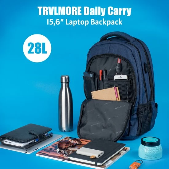 Promo โ TRVLMORE Rugzak - 25 L - 15,6 Inch - Laptop Rugtas - Waterafstotend - Blauw ๐ 4 Promo โ TRVLMORE Rugzak - 25 L - 15,6 Inch - Laptop Rugtas - Waterafstotend - Blauw ๐ - Afbeelding 2