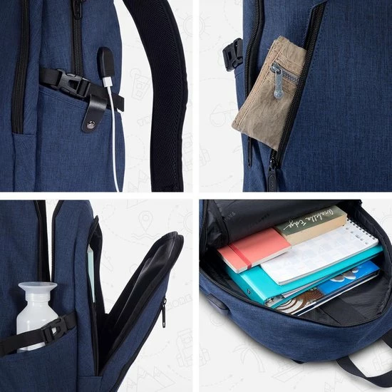 Promo โ TRVLMORE Rugzak - 25 L - 15,6 Inch - Laptop Rugtas - Waterafstotend - Blauw ๐ 5 Promo โ TRVLMORE Rugzak - 25 L - 15,6 Inch - Laptop Rugtas - Waterafstotend - Blauw ๐ - Afbeelding 3