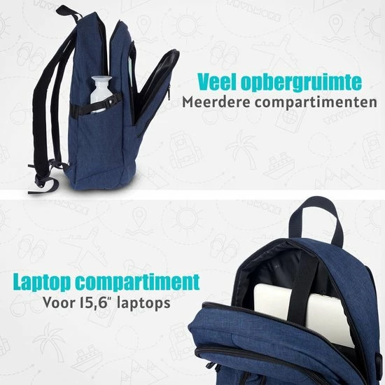 Promo โ TRVLMORE Rugzak - 25 L - 15,6 Inch - Laptop Rugtas - Waterafstotend - Blauw ๐ 7 Promo โ TRVLMORE Rugzak - 25 L - 15,6 Inch - Laptop Rugtas - Waterafstotend - Blauw ๐ - Afbeelding 5
