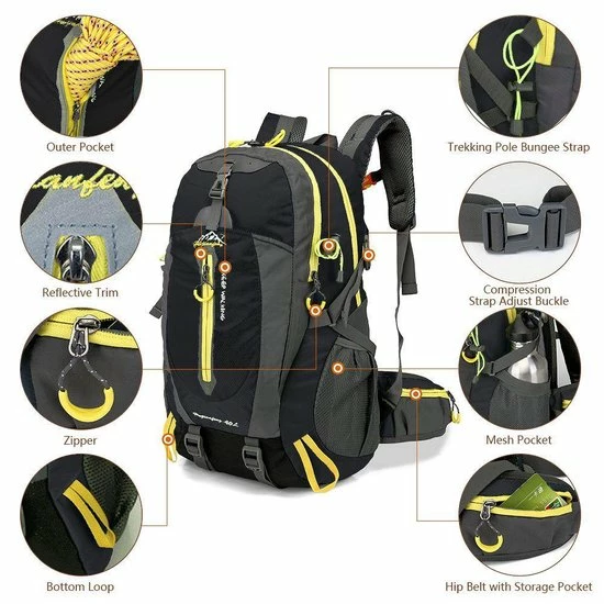 Groothandel π€© Merkloos π Backpack - Hwyanfeng Keep Walking - Zwart - Wandelrugzak - Rugtas - Rugzak - 40 Liter π 7 Groothandel π€© Merkloos π Backpack - Hwyanfeng Keep Walking - Zwart - Wandelrugzak - Rugtas - Rugzak - 40 Liter π - Afbeelding 5