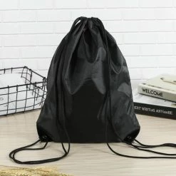 Aanbiedingen 🔥 Merkloos Gymtas Met Rijgkoord - Nylon Rugzakjes – Nylon Rugzak – Zwart 😉