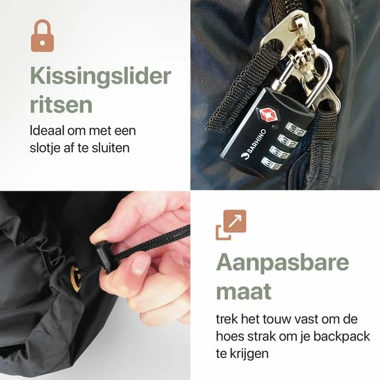 Goedkoopste ❤️ Sarhino Shield Premium Flightbag Voor 🎒 Backpacks En Regenhoes - M 50-70l - Zwart - Flightbags 💯 5 Goedkoopste ❤️ Sarhino Shield Premium Flightbag Voor 🎒 Backpacks En Regenhoes - M 50-70l - Zwart - Flightbags 💯 - Afbeelding 3