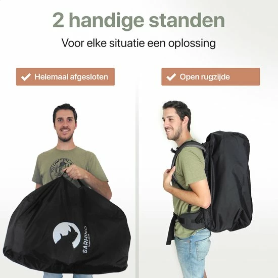 Goedkoopste ❤️ Sarhino Shield Premium Flightbag Voor 🎒 Backpacks En Regenhoes - M 50-70l - Zwart - Flightbags 💯 6 Goedkoopste ❤️ Sarhino Shield Premium Flightbag Voor 🎒 Backpacks En Regenhoes - M 50-70l - Zwart - Flightbags 💯 - Afbeelding 4