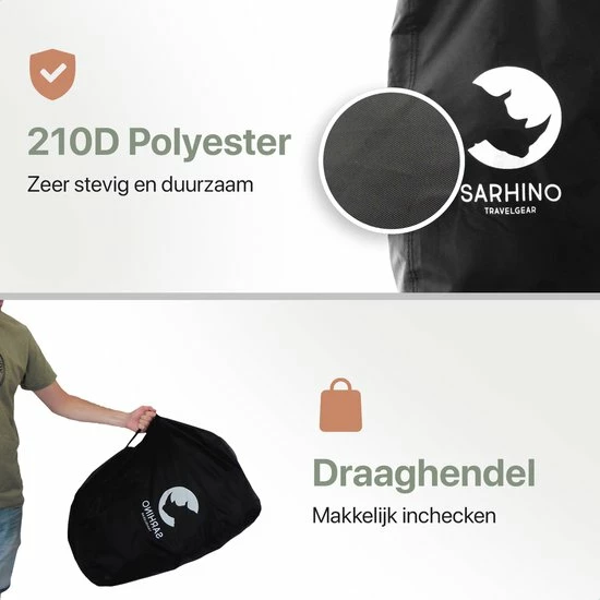 Goedkoopste ❤️ Sarhino Shield Premium Flightbag Voor 🎒 Backpacks En Regenhoes - M 50-70l - Zwart - Flightbags 💯 7 Goedkoopste ❤️ Sarhino Shield Premium Flightbag Voor 🎒 Backpacks En Regenhoes - M 50-70l - Zwart - Flightbags 💯 - Afbeelding 5