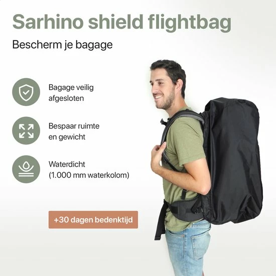 Goedkoopste ❤️ Sarhino Shield Premium Flightbag Voor 🎒 Backpacks En Regenhoes - M 50-70l - Zwart - Flightbags 💯 10 Goedkoopste ❤️ Sarhino Shield Premium Flightbag Voor 🎒 Backpacks En Regenhoes - M 50-70l - Zwart - Flightbags 💯 - Afbeelding 8