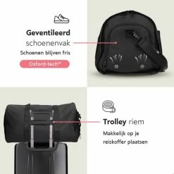 Begroting 😍 ONYX® Reistas 55L - Weekendtas Met Multifunctioneel Opbergsysteem - Waterafstotend - Gevoerd Laptopvak - Zwart ⌛ -Reisbagage-Reisaccessoires Winkel 550x550 1515