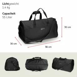 Begroting 😍 ONYX® Reistas 55L - Weekendtas Met Multifunctioneel Opbergsysteem - Waterafstotend - Gevoerd Laptopvak - Zwart ⌛ -Reisbagage-Reisaccessoires Winkel 550x550 1517