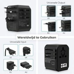 Nieuw ❤️ TRVLMORE TravelMore Universele Wereldstekker Met USB-C En 4 USB Poorten - 2000 Watt Internationale Reisstekker Voor 150+ Landen - Zwart 😍 17 Nieuw ❤️ TRVLMORE TravelMore Universele Wereldstekker Met USB-C En 4 USB Poorten - 2000 Watt Internationale Reisstekker Voor 150+ Landen - Zwart 😍 -Reisbagage-Reisaccessoires Winkel 550x550 152