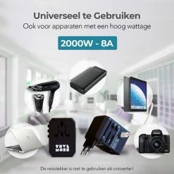 Nieuw ❤️ TRVLMORE TravelMore Universele Wereldstekker Met USB-C En 4 USB Poorten - 2000 Watt Internationale Reisstekker Voor 150+ Landen - Zwart 😍 21 Nieuw ❤️ TRVLMORE TravelMore Universele Wereldstekker Met USB-C En 4 USB Poorten - 2000 Watt Internationale Reisstekker Voor 150+ Landen - Zwart 😍 -Reisbagage-Reisaccessoires Winkel 550x550 155