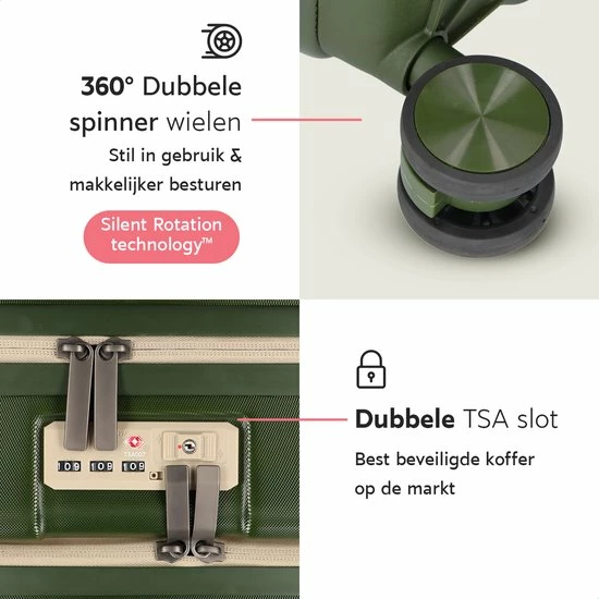 Begroting ๐ ONYX® ๐ Handbagage Koffer 35 L - Spinner Wielen - Lichtgewicht Trolley - Dubbel TSA Slot - Handig Voorvak - 55 Cm - Olive โค๏ธ 7 Begroting ๐ ONYX® ๐ Handbagage Koffer 35 L - Spinner Wielen - Lichtgewicht Trolley - Dubbel TSA Slot - Handig Voorvak - 55 Cm - Olive โค๏ธ - Afbeelding 5