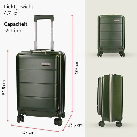 Begroting ๐ ONYX® ๐ Handbagage Koffer 35 L - Spinner Wielen - Lichtgewicht Trolley - Dubbel TSA Slot - Handig Voorvak - 55 Cm - Olive โค๏ธ 13 Begroting ๐ ONYX® ๐ Handbagage Koffer 35 L - Spinner Wielen - Lichtgewicht Trolley - Dubbel TSA Slot - Handig Voorvak - 55 Cm - Olive โค๏ธ - Afbeelding 11