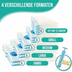 Aanbiedingen 😍 Strex Vacuumzakken Dekbedden & Kleding - 13 Stuks / 4 Maten - Reiszakken / Vacumeerzakken - Incl. Handpomp 🎁 -Reisbagage-Reisaccessoires Winkel 550x550 194