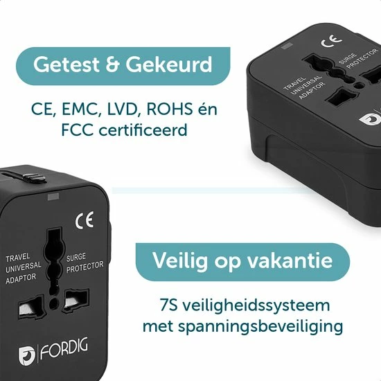 Goedkoop 😀 ForDig Universele Wereldstekker Met 2 Fast Charge USB Poorten - Reisstekker Geschikt Voor 150+ Landen - Reis Stekker Adapter 🌟 6 Goedkoop 😀 ForDig Universele Wereldstekker Met 2 Fast Charge USB Poorten - Reisstekker Geschikt Voor 150+ Landen - Reis Stekker Adapter 🌟 - Afbeelding 4