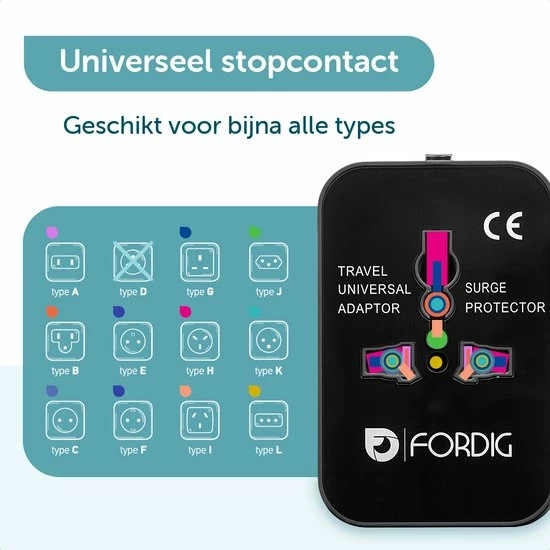 Goedkoop 😀 ForDig Universele Wereldstekker Met 2 Fast Charge USB Poorten - Reisstekker Geschikt Voor 150+ Landen - Reis Stekker Adapter 🌟 7 Goedkoop 😀 ForDig Universele Wereldstekker Met 2 Fast Charge USB Poorten - Reisstekker Geschikt Voor 150+ Landen - Reis Stekker Adapter 🌟 - Afbeelding 5