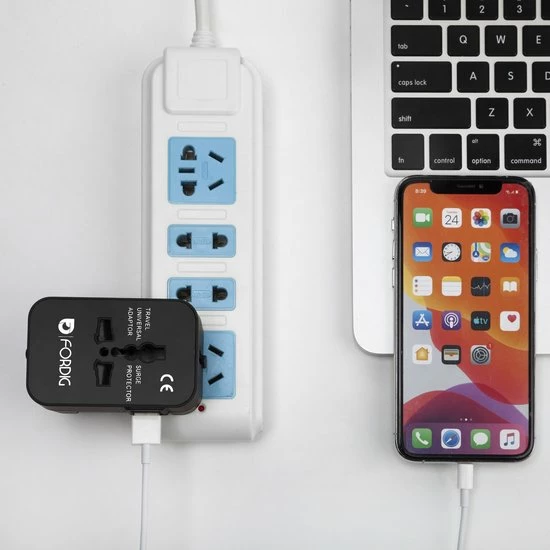 Goedkoop 😀 ForDig Universele Wereldstekker Met 2 Fast Charge USB Poorten - Reisstekker Geschikt Voor 150+ Landen - Reis Stekker Adapter 🌟 8 Goedkoop 😀 ForDig Universele Wereldstekker Met 2 Fast Charge USB Poorten - Reisstekker Geschikt Voor 150+ Landen - Reis Stekker Adapter 🌟 - Afbeelding 6