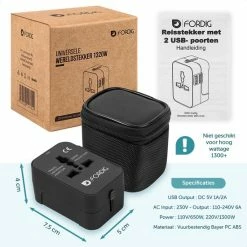 Goedkoop 😀 ForDig Universele Wereldstekker Met 2 Fast Charge USB Poorten - Reisstekker Geschikt Voor 150+ Landen - Reis Stekker Adapter 🌟 18 Goedkoop 😀 ForDig Universele Wereldstekker Met 2 Fast Charge USB Poorten - Reisstekker Geschikt Voor 150+ Landen - Reis Stekker Adapter 🌟 -Reisbagage-Reisaccessoires Winkel 550x550 242