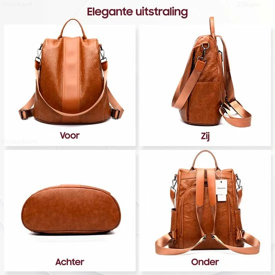 Groothandel ๐ฅฐ Glennoo Anti-diefstal Rugzak - Rugtas Dames - Waterdicht - Klein - Anti-theft ๐ Backpack - Rug-, Schouder-, Handtas In één - Zacht PU-leer - Incl. Verstelbare Riem- DomanEmpire ๐ฏ 5 Groothandel ๐ฅฐ Glennoo Anti-diefstal Rugzak - Rugtas Dames - Waterdicht - Klein - Anti-theft ๐ Backpack - Rug-, Schouder-, Handtas In één - Zacht PU-leer - Incl. Verstelbare Riem- DomanEmpire ๐ฏ - Afbeelding 3