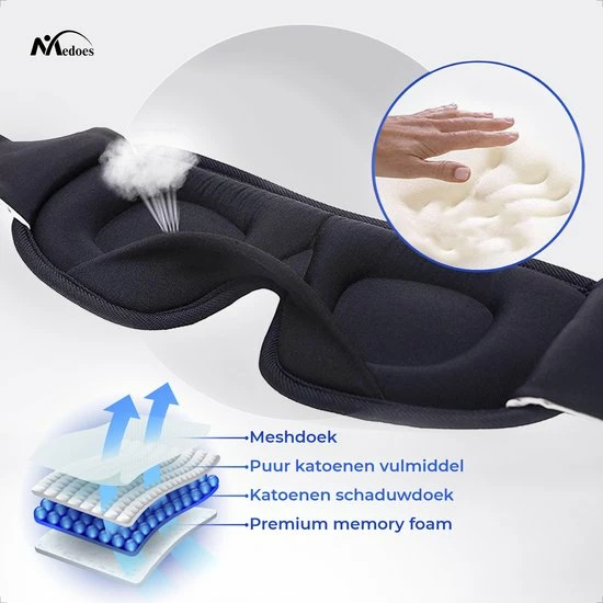 Aanbiedingen π Medoes - Traagschuim Slaapmasker Vrouwen - Kinderen- Mannen - 100% Verduisterend π₯ 10 Aanbiedingen π Medoes - Traagschuim Slaapmasker Vrouwen - Kinderen- Mannen - 100% Verduisterend π₯ - Afbeelding 8