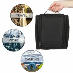Promo 👍 TRVLMORE Toilettas XL - Met Ophanghaak - Travel Organizer - Unisex - Zwart ⌛ -Reisbagage-Reisaccessoires Winkel 550x550 277