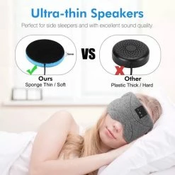 Beste deal 🤩 Slowwave Bluetooth Slaapmasker (premium) - Beste Keuze - 100% Verduisterend - Ultraplatte 'spons Speakers' (perfect Voor Zijslapers) - Koel En Ademend Materiaal - Volledig Verstelbaar - Excellente Geluidskwaliteit - Batterijduur: 13 Uur - Voor Mannen En Vrouw ⌛ -Reisbagage-Reisaccessoires Winkel 550x550 318