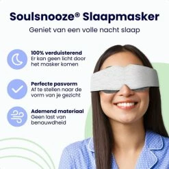Kopen 😍 Soulsnooze® Luxe Traagschuim Slaapmasker Vrouwen & Mannen – Grijs Katoen – 100% Verduisterend Oogmasker Slaap – Inclusief Reistas 🔔 -Reisbagage-Reisaccessoires Winkel 550x550 367