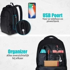 Top 10 😉 TRVLMORE Rugzak - 28L - 15,6 Inch - Laptop Rugtas - Waterafstotend - Zwart 🎁 -Reisbagage-Reisaccessoires Winkel 550x550 42