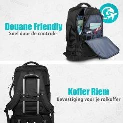 Beste deal ⭐ TRVLMORE TravelMore Reistas - Rugzak - 👜 Handbagage Weekendtas - 🎒 Backpack - Waterafstotend - 40L - Zwart 👍 -Reisbagage-Reisaccessoires Winkel 550x550 429