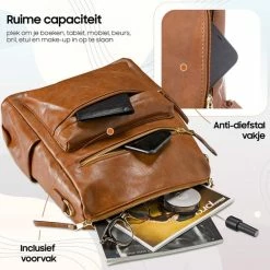 Goedkoop 🌟 Glennoo Rugzak - Rugtas Dames - Waterdicht - Klein - Anti-theft Vakje - Rug-, Schouder-, Handtas In één - Zacht PU-leer 👏 -Reisbagage-Reisaccessoires Winkel 550x550 440