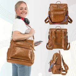 Goedkoop 🌟 Glennoo Rugzak - Rugtas Dames - Waterdicht - Klein - Anti-theft Vakje - Rug-, Schouder-, Handtas In één - Zacht PU-leer 👏 -Reisbagage-Reisaccessoires Winkel 550x550 441