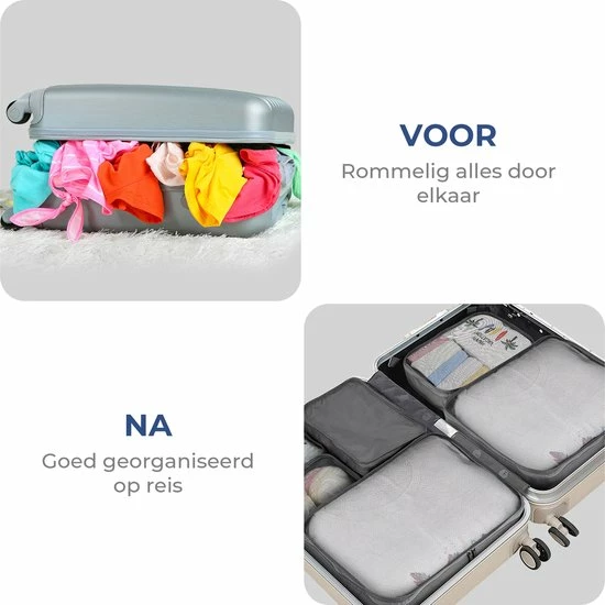 Beste recensies van β Basila® Packing Cubes - 8 Delig - Koffer Organizer - Toilettas Met Haak - Kleding Organizer - Grijs π 5 Beste recensies van β Basila® Packing Cubes - 8 Delig - Koffer Organizer - Toilettas Met Haak - Kleding Organizer - Grijs π - Afbeelding 3