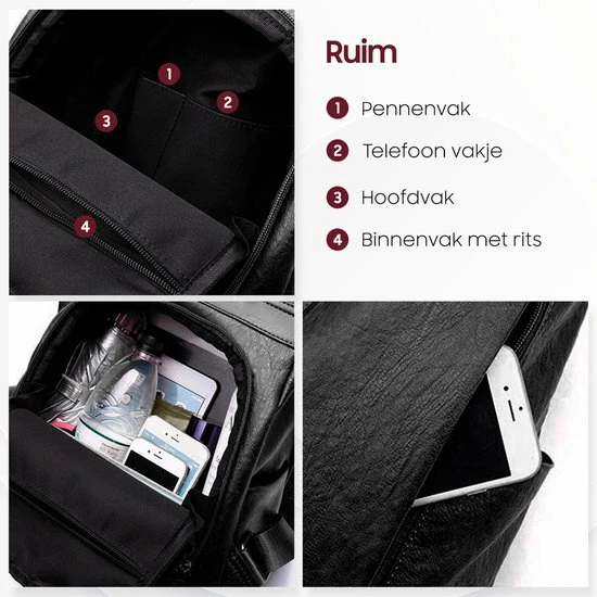 Aanbiedingen ❤️ Anti-diefstal Rugzak - Rugtas Dames - Waterdicht - Klein - Anti-theft 🎒 Backpack - Rug-, Schouder-, Handtas In één - Zacht PU-leer - Incl. Verstelbare Riem – Glennoo ⭐ 4 Aanbiedingen ❤️ Anti-diefstal Rugzak - Rugtas Dames - Waterdicht - Klein - Anti-theft 🎒 Backpack - Rug-, Schouder-, Handtas In één - Zacht PU-leer - Incl. Verstelbare Riem – Glennoo ⭐ - Afbeelding 2