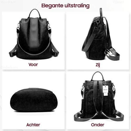 Aanbiedingen ❤️ Anti-diefstal Rugzak - Rugtas Dames - Waterdicht - Klein - Anti-theft 🎒 Backpack - Rug-, Schouder-, Handtas In één - Zacht PU-leer - Incl. Verstelbare Riem – Glennoo ⭐ 5 Aanbiedingen ❤️ Anti-diefstal Rugzak - Rugtas Dames - Waterdicht - Klein - Anti-theft 🎒 Backpack - Rug-, Schouder-, Handtas In één - Zacht PU-leer - Incl. Verstelbare Riem – Glennoo ⭐ - Afbeelding 3