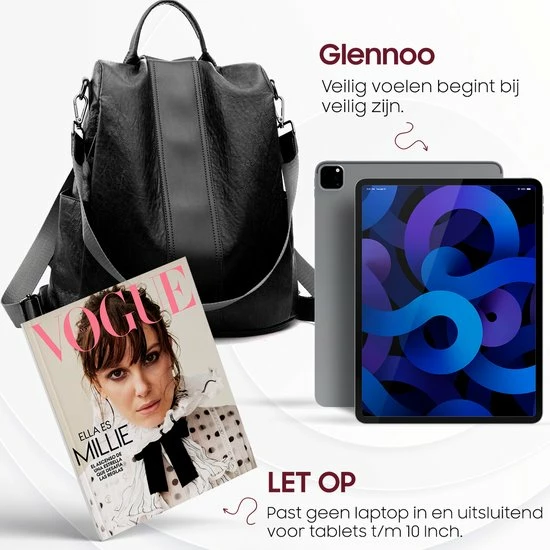 Aanbiedingen ❤️ Anti-diefstal Rugzak - Rugtas Dames - Waterdicht - Klein - Anti-theft 🎒 Backpack - Rug-, Schouder-, Handtas In één - Zacht PU-leer - Incl. Verstelbare Riem – Glennoo ⭐ 9 Aanbiedingen ❤️ Anti-diefstal Rugzak - Rugtas Dames - Waterdicht - Klein - Anti-theft 🎒 Backpack - Rug-, Schouder-, Handtas In één - Zacht PU-leer - Incl. Verstelbare Riem – Glennoo ⭐ - Afbeelding 7