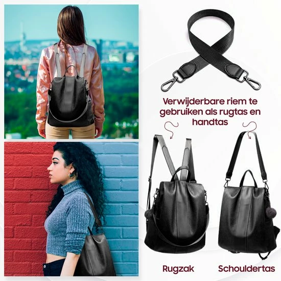 Aanbiedingen ❤️ Anti-diefstal Rugzak - Rugtas Dames - Waterdicht - Klein - Anti-theft 🎒 Backpack - Rug-, Schouder-, Handtas In één - Zacht PU-leer - Incl. Verstelbare Riem – Glennoo ⭐ 10 Aanbiedingen ❤️ Anti-diefstal Rugzak - Rugtas Dames - Waterdicht - Klein - Anti-theft 🎒 Backpack - Rug-, Schouder-, Handtas In één - Zacht PU-leer - Incl. Verstelbare Riem – Glennoo ⭐ - Afbeelding 8
