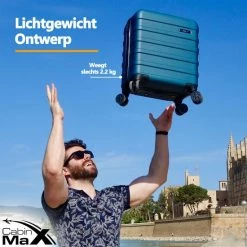 Flash-uitverkoop 😀 Cabin Max CabinMax 👜 Handbagage Koffer - Trolley 30L - Harde Reiskoffer - 45x36x20cm - Lichtgewicht - Groot Capaciteit - Endless Sea 🧨 -Reisbagage-Reisaccessoires Winkel 550x550 467