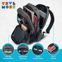 Top 10 ⭐ TRVLMORE Rugzak - 28L - 15,6 Inch - Laptop Rugtas - Waterafstotend - Grijs 😉 -Reisbagage-Reisaccessoires Winkel 550x550 476