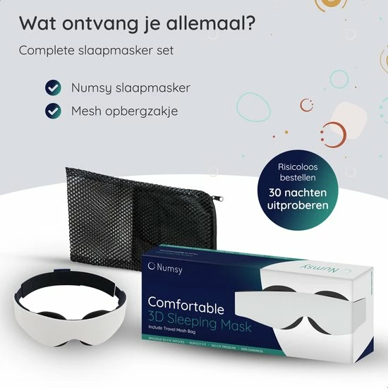 Korting β Numsy Luxe 3D Slaapmasker Unisex - Oogmasker Slaap - 100% Verduisterend π 4 Korting β Numsy Luxe 3D Slaapmasker Unisex - Oogmasker Slaap - 100% Verduisterend π - Afbeelding 2