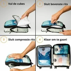 Kopen ❤️ Reismonkey Compress-it Packing Cubes - Kofferorganizer - Set Van 3 - Waterafstotend ❤️ -Reisbagage-Reisaccessoires Winkel 550x550 514