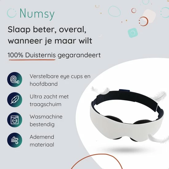 Korting β Numsy Luxe 3D Slaapmasker Unisex - Oogmasker Slaap - 100% Verduisterend π 8 Korting β Numsy Luxe 3D Slaapmasker Unisex - Oogmasker Slaap - 100% Verduisterend π - Afbeelding 6