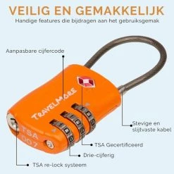 Coupon 🥰 TRVLMORE TSA Kofferslot - 2 Stuks - Reisslot - Cijferslot - Kabelslot Koffer - Bagageslot - Hangslot - Oranje ❤️ -Reisbagage-Reisaccessoires Winkel 550x550 558