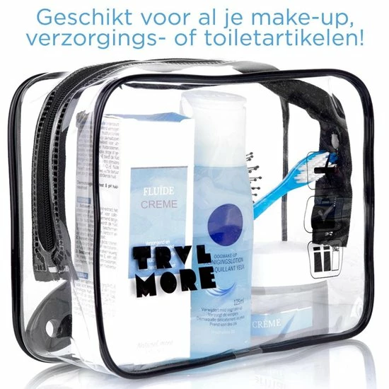 Top 10 โจ TRVLMORE Transparante Toilettas - Unisex - Voor ๐ Handbagage & Reizen - Zwart/Transparant ๐คฉ 9 Top 10 โจ TRVLMORE Transparante Toilettas - Unisex - Voor ๐ Handbagage & Reizen - Zwart/Transparant ๐คฉ - Afbeelding 7