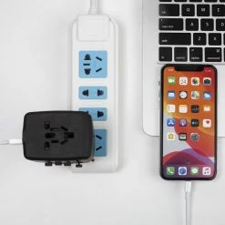 Nieuw 🎉 ForDig Universele Wereldstekker Met 4 Fast Charge USB En 1 USB-C Poort - Reisstekker Geschikt Voor 150+ Landen 🎉 -Reisbagage-Reisaccessoires Winkel 550x550 569
