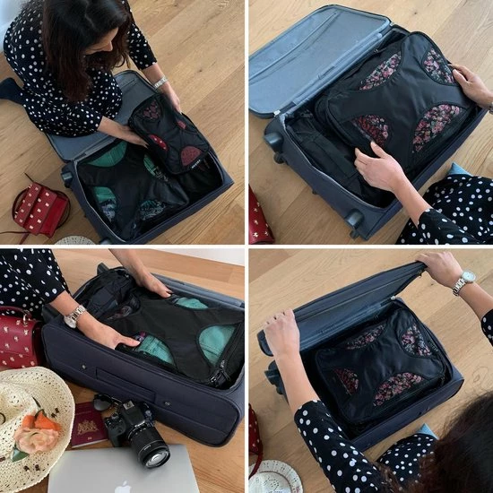 Kopen 🔔 VOLCAN Packing Cubes - 🎒 Backpack - Compression Cube - 4 Delige Set - Koffer En Bagage Organizer - Zwart 🌟 8 Kopen 🔔 VOLCAN Packing Cubes - 🎒 Backpack - Compression Cube - 4 Delige Set - Koffer En Bagage Organizer - Zwart 🌟 - Afbeelding 6