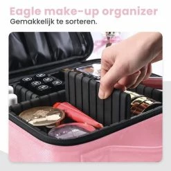 Hete verkoop 🥰 Eagle Home & Lifestyle Eagle Make-up Organizer - Make-up Koffer - Verstelbare Vakken - Beautycase - Multifunctioneel - Make-up Tas - Reisformaat 🤩 -Reisbagage-Reisaccessoires Winkel 550x550 615