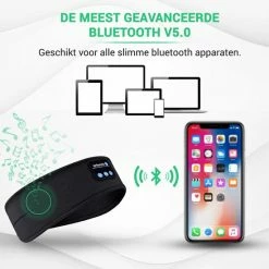 Beste Verkoop ⭐ Melify Bluetooth Slaapmasker - Hoofdband Met Bluetooth 5.0 - Slaaptrainer - Oorwarmer - Zwart ⭐ -Reisbagage-Reisaccessoires Winkel 550x550 624