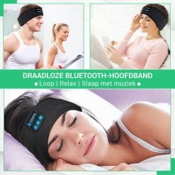 Beste Verkoop ⭐ Melify Bluetooth Slaapmasker - Hoofdband Met Bluetooth 5.0 - Slaaptrainer - Oorwarmer - Zwart ⭐ -Reisbagage-Reisaccessoires Winkel 550x550 625