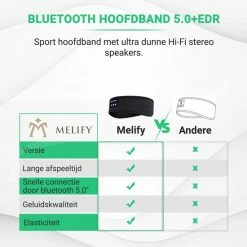 Beste Verkoop ⭐ Melify Bluetooth Slaapmasker - Hoofdband Met Bluetooth 5.0 - Slaaptrainer - Oorwarmer - Zwart ⭐ -Reisbagage-Reisaccessoires Winkel 550x550 627