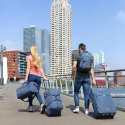 Promo 🥰 TravelZ Hipster Reistas | 36 Liter Compacte Weekendtas | 53 X 28 X 24cm | 👖 Jeans Blauw 😍 -Reisbagage-Reisaccessoires Winkel 550x550 655