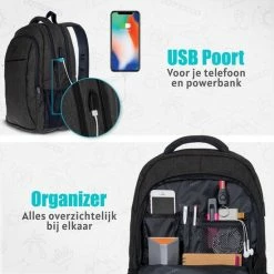 Beste Verkoop ⌛ TRVLMORE Rugzak - 36 L - 17,3 Inch - Laptop Rugtas - Waterafstotend - Antraciet 🧨 -Reisbagage-Reisaccessoires Winkel 550x550 67